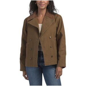 AVEC LES FILLES Layered Pock Double Breasted Peacoat